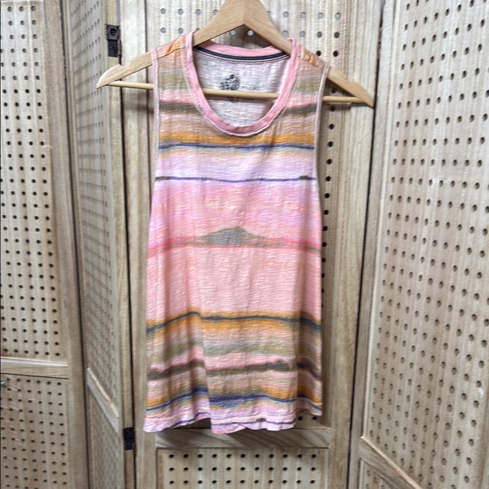 PILCRO Striped Tank Top Pink Orange Blue Grey Women's Size S‎